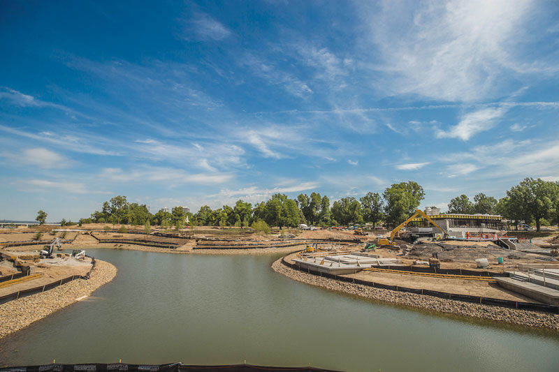Playground, pond take shape at Gathering Place
